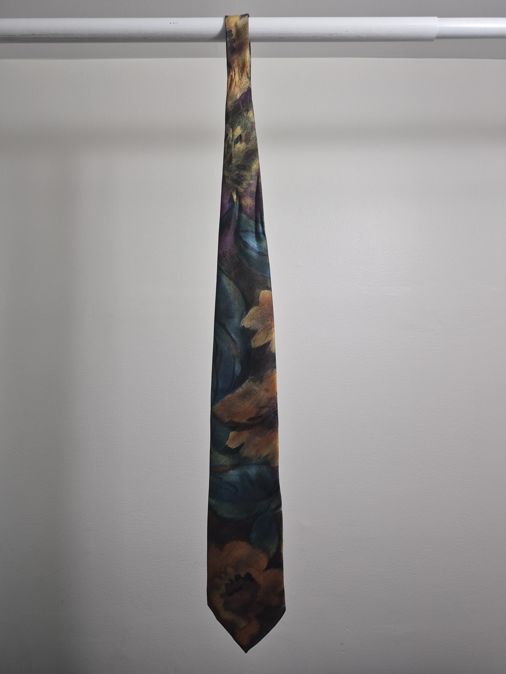 Legacy Floral Silk Tie in Teal, Gold, Brown